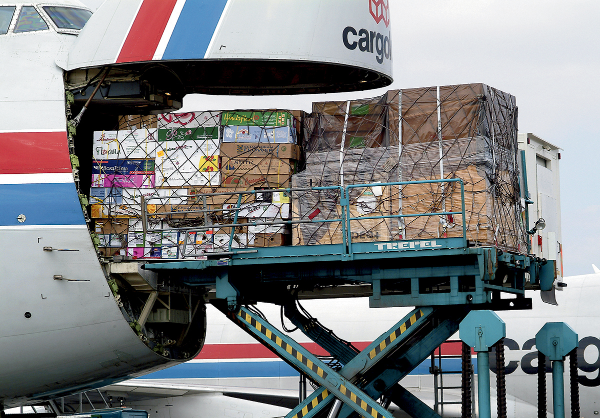 Air freight is still a small percentage of world trade transport.